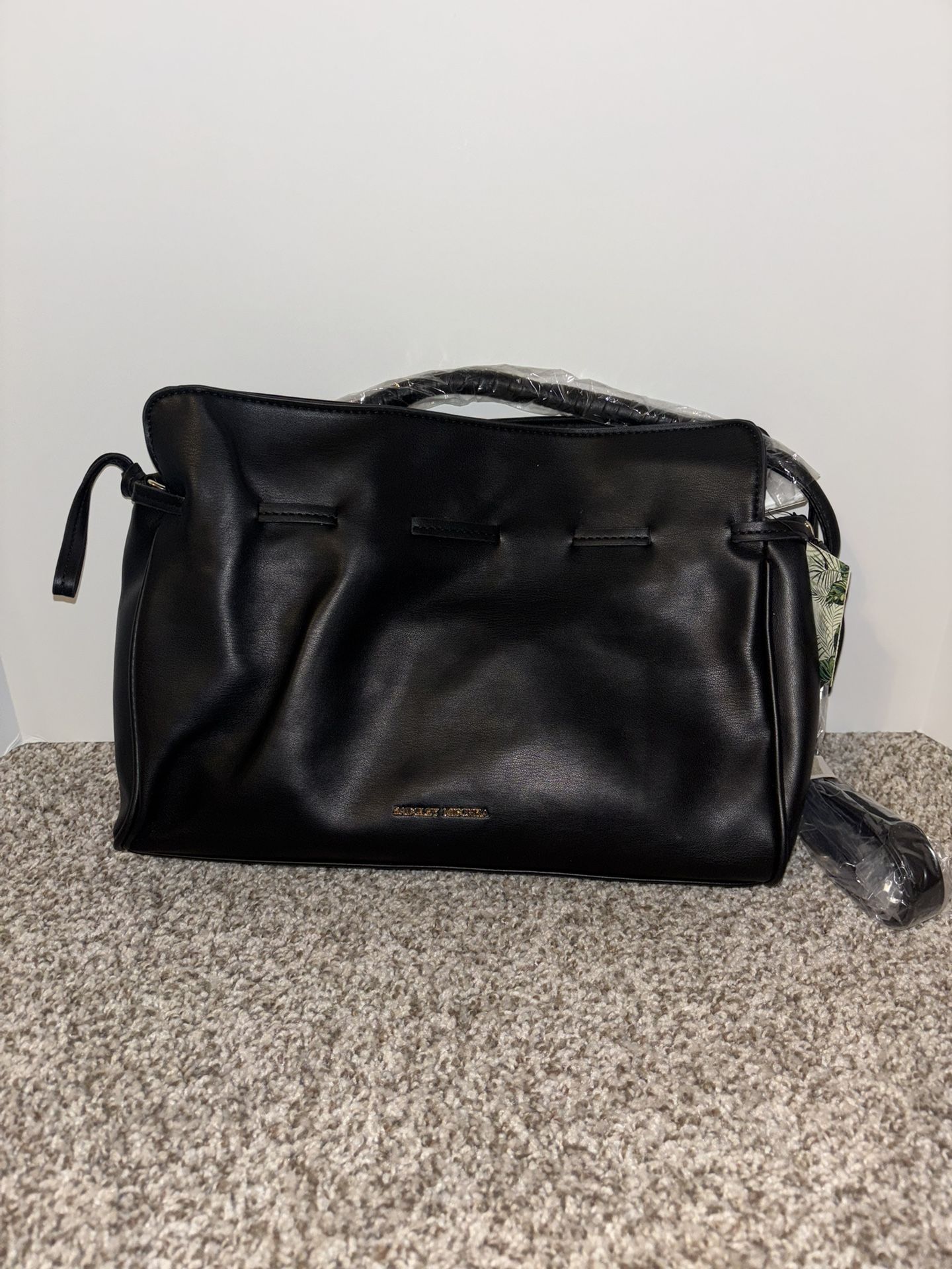 Brand New With Tags Badgley Mischka Black Vegan Leather Dumpling Purse