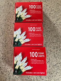 3 boxes 100 clear Christmas lights new