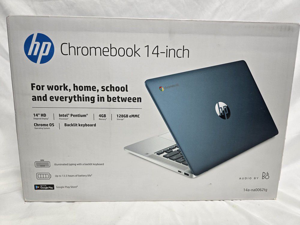 HP Chromebook 14" HD LED Intel Pentium N5030 4GB RAM /128GB SSD 14a-na0062tg 