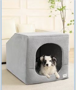 Hovicaed Indoor Dog House Large Sized Dog Tent with Covered Dog Bed 36x26in Enclosed Dog Cave Bed With Washable Removable Cover-Pet Orthopedic Egg-Cra