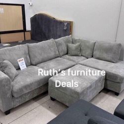 3-Pc Sectional Sofa Ottoman With Storage 