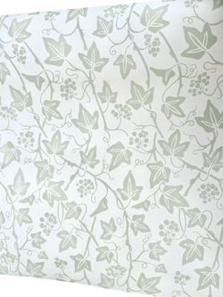 Block Painted Wallpaper Green Ivy Vine Pattern Farrow & Ball Florals Collection Van