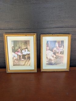 Two Framed Degas Ballet Dancer Art Prints