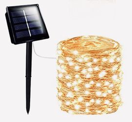 Outdoor Solar String Lights - 33FT 100 LED Solar Powered String Lights Waterproof Garden Fairy Lights Copper Wire Lights for Patio Yard Trees