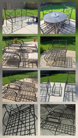 Full poolside patio lounge , dining set attributed to Salterini0