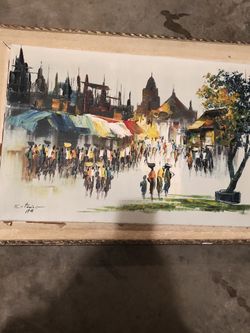 Oil Canvas Painting with Frame