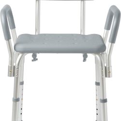 Shower Chair with Backrest and Padded Armrests, 350 lb. Capacity By Medline NIB