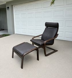Leather Armchair and Ottoman [FREE Delivery🚚]