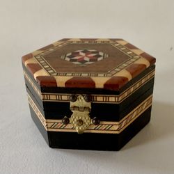 Vintage Laguna Wooden Inlay Trinket Box, Toledo Spain