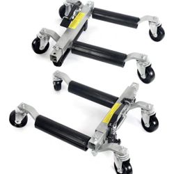 Wheel Dolly Hydraulic Car Positioning Dollies (Pair) 2PC Positioning Jack Truck Rv Trailer Jack/Dolly Foot Pedal, 1500LBS

