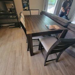 Counter Height Dining Table + 6 Chairs (Complete Set)