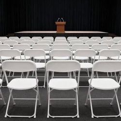 SET OF 10 White Plastic Folding Chairs Steel Frame Commercial High Capacity Event Chair lightweighti