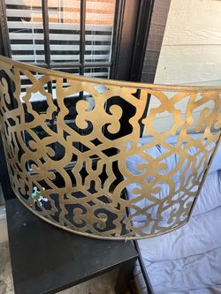 Gold Metal Decorative Fireplace Screen