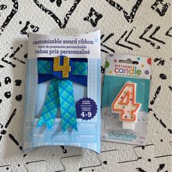 Birthday 4 Candle And Ribbon