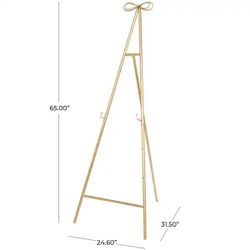 New In Box Gold Easel Stand With Bow At Top 