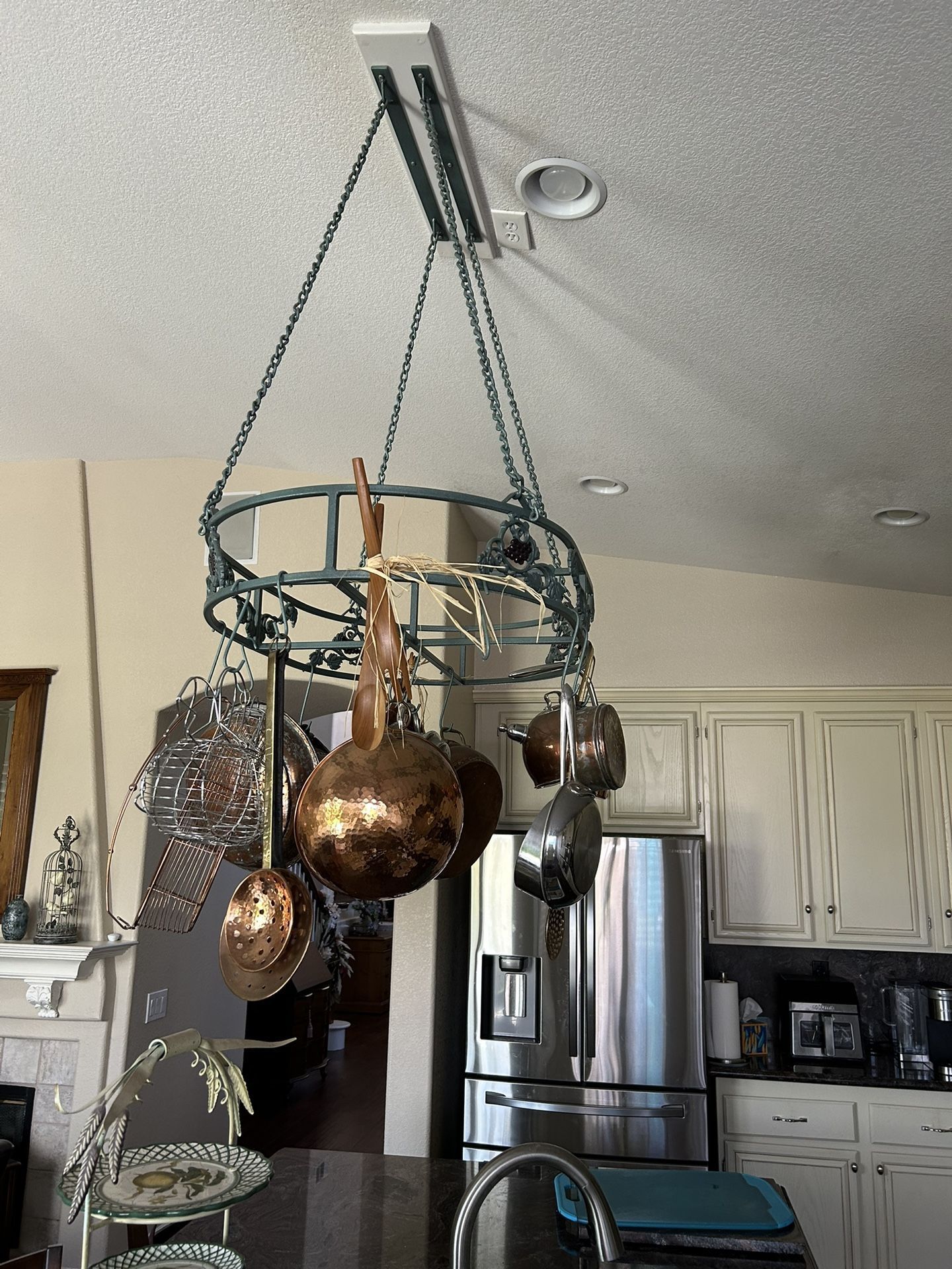 Custom Pot Rack Includes Copper Pots