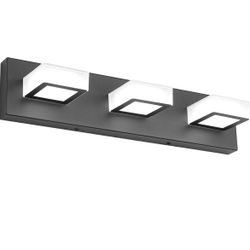 Ralbay LED Modern Black Bathroom Vanity Lights 3 Lights Acrylic Modern Black Bathroom Wall Lighting Fixtures