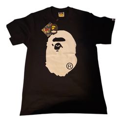 Bape Men's Short Sleeve White And Black T-Shirt 