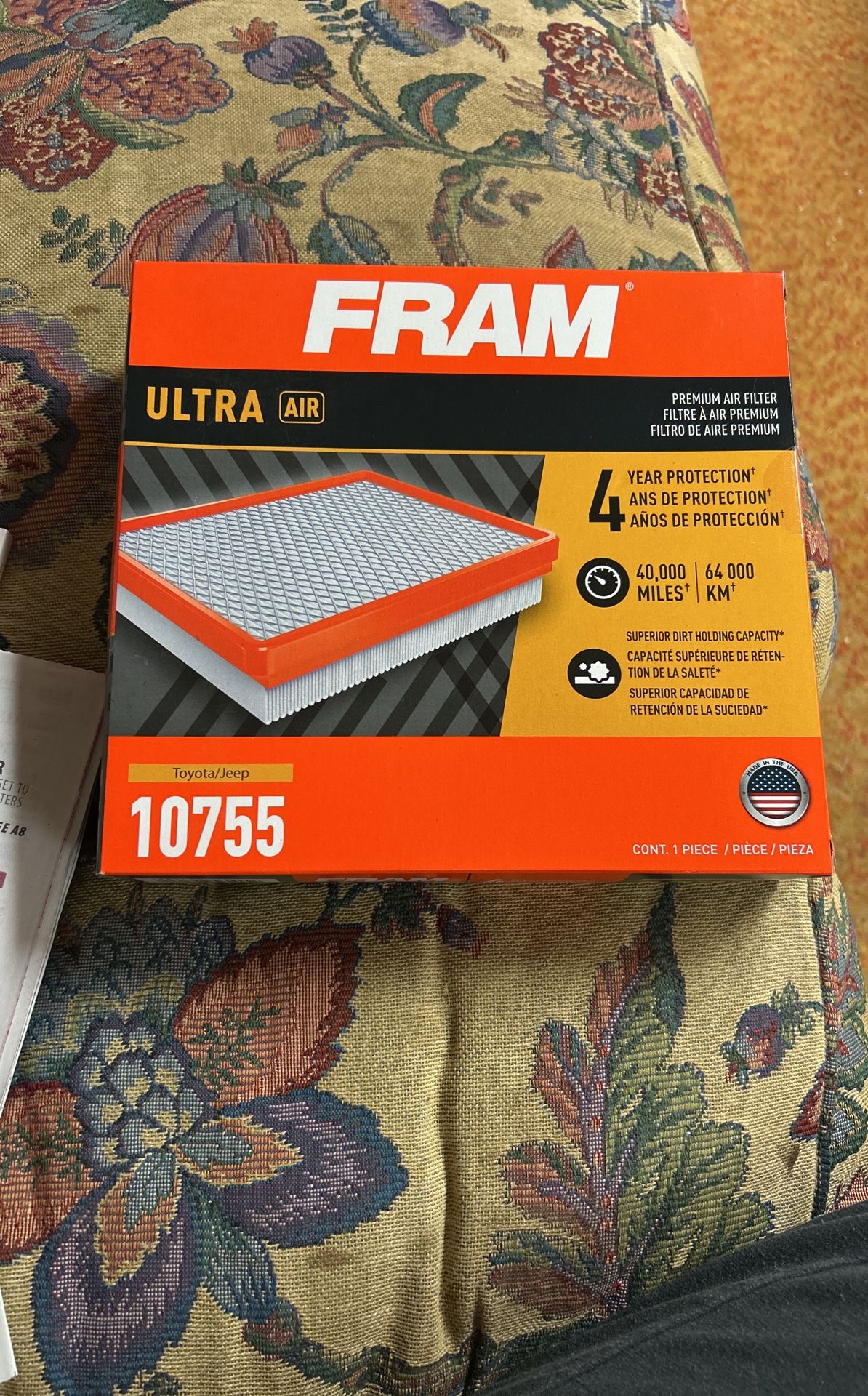 Fram Ultra Air Filter Model # 10755