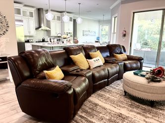 Gorgeous Leather Recliner Sectional 