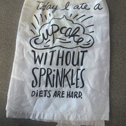 Primitives by Kathy Today I Ate A Cupcake Kitchen Towel