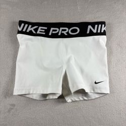 Nike Pro Dri-Fit Compression Shorts Women’s Size Small White Athletic Gym #3A