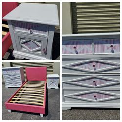 Pink Twin Bedroom Dresser Set 