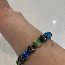 Glass & Magnetic Beaded Bracelet
