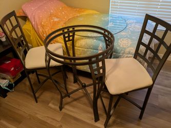 36" Glass Table & 2 Chairs
