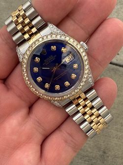 Rolex Datejust diamonds buy sale trade box papers 24k scrap silver chains rings