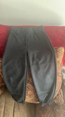 Black Baseball Softball Pants with Elastic Ankles