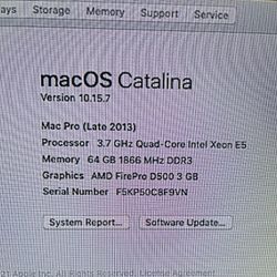 Mac Pro 3.7 Ghz Quad-core Xeon E5 64GB RAM 1TB  SSD Late 2013 w/ Steinberg UR22