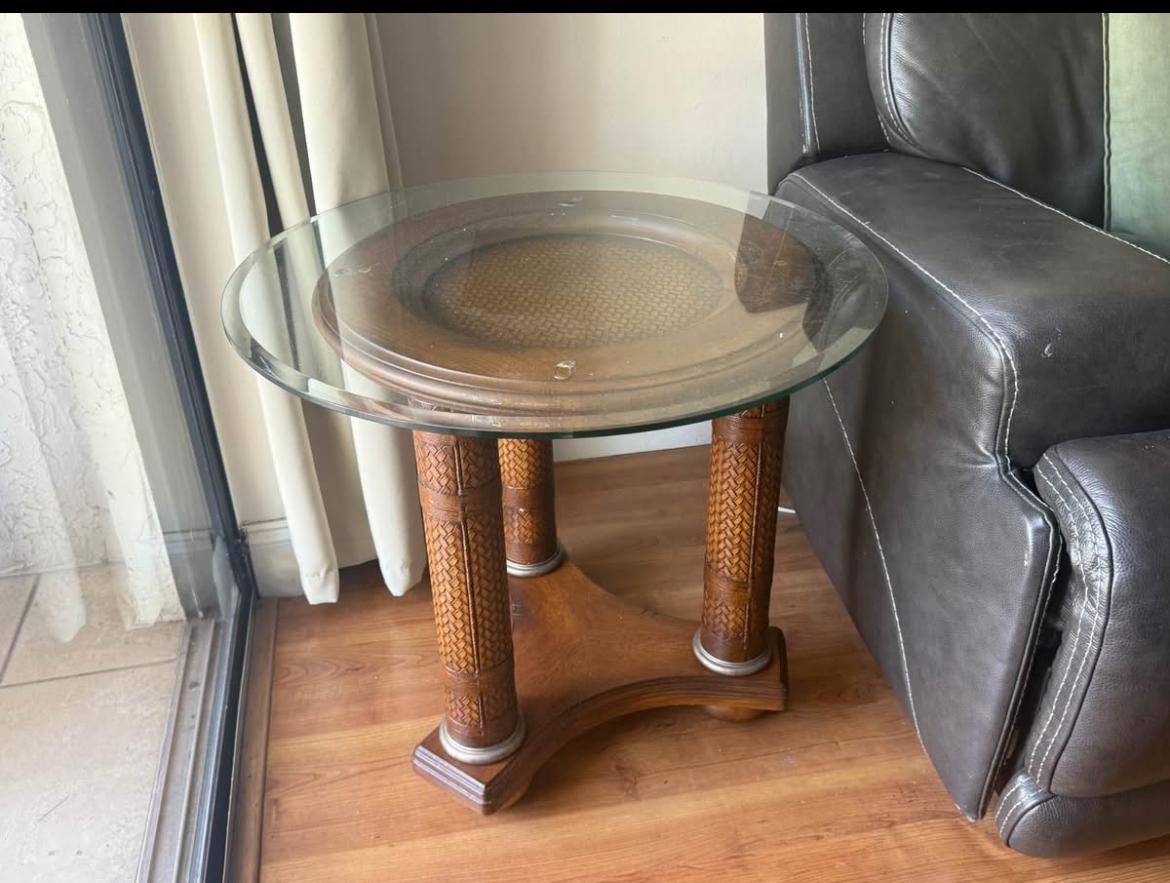 Two Round Side Tables