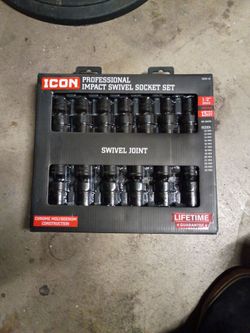 Metric 1/2 swivel joint icon sockets set