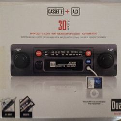Am/Fm Cassette+ Auxiliary In Dash Shaft Style Unit - New In Box
