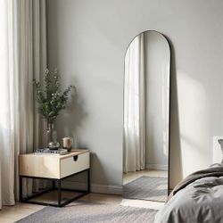 Black Arched Full Length Standing Floor Mirror 63 x 20”