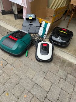 Lot of 3 Robot Lawn Mowers with Accessories