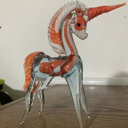 Vintage Hand Blown Glass Unicorn