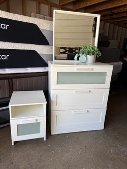IKEA dresser mirror and nightstand