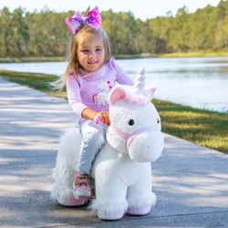 Brand New In The Box- Dynacraft 6-Volt Unicorn Kids Plush Ride-on for Age 1.5-3 Years