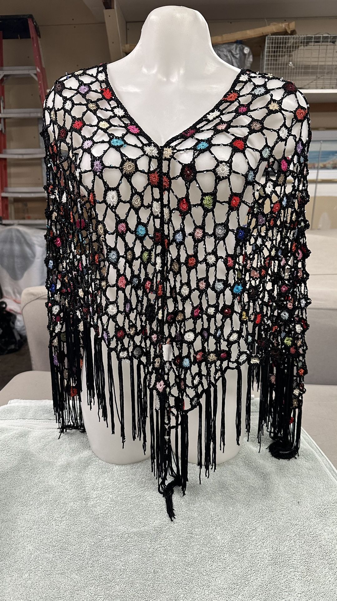 Multicolor Shawl Crochet Poncho