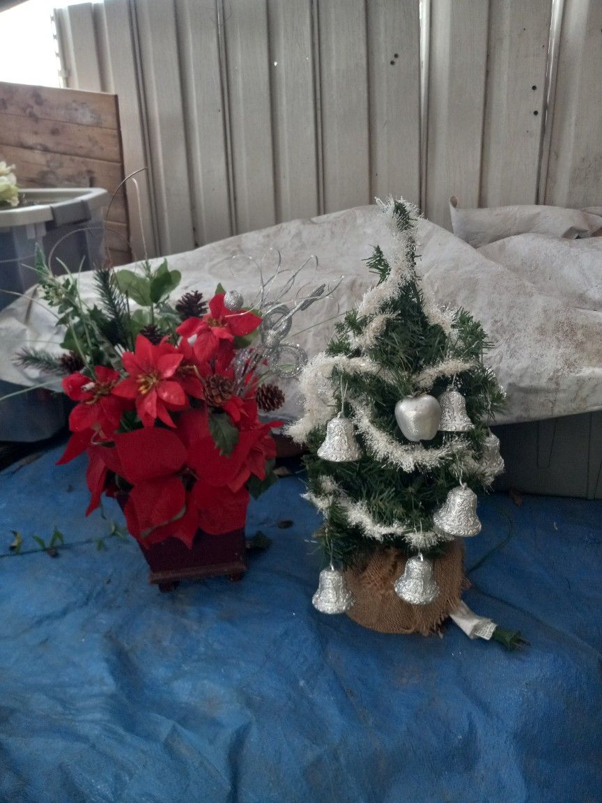 Small X-mass Tree And Ponceda 5.00 Each