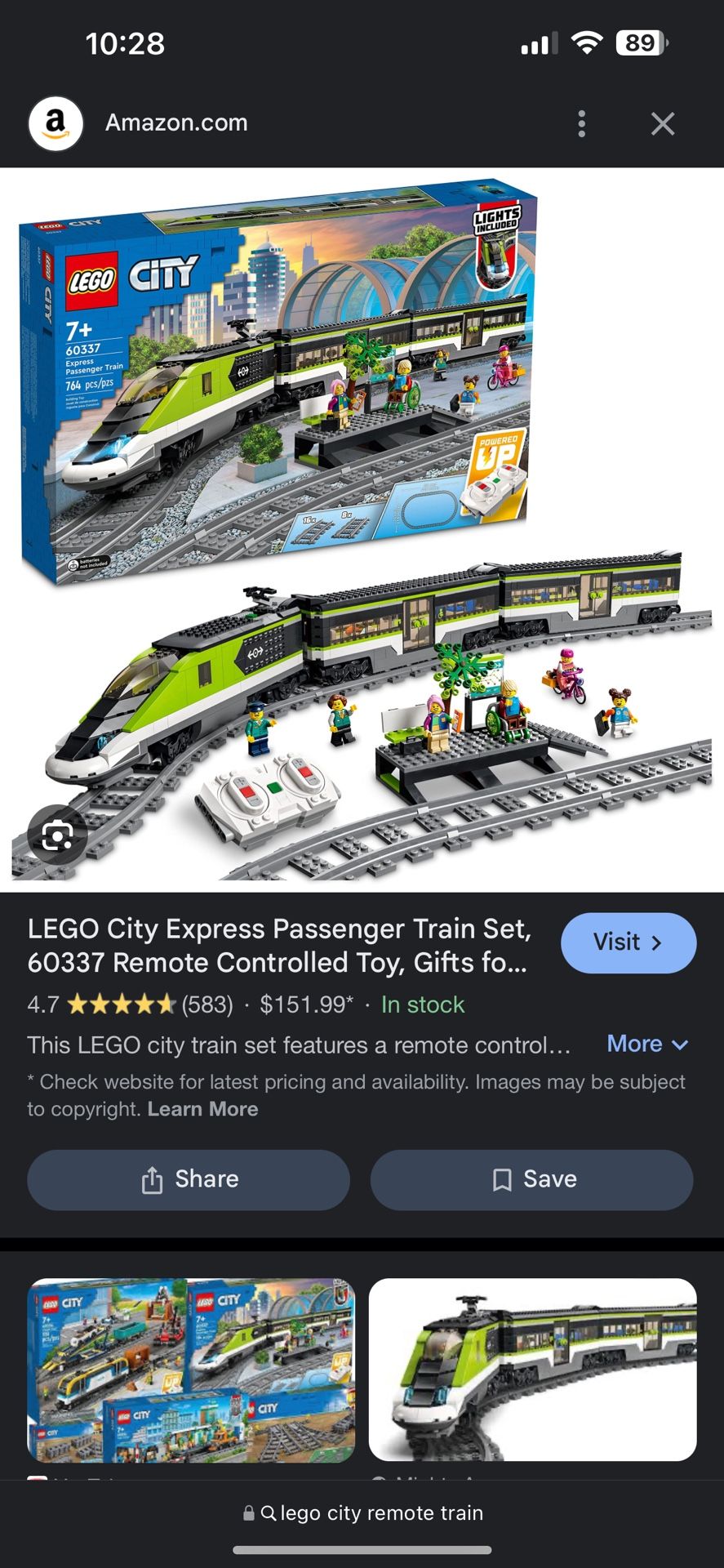 Lego City Remote Control Train