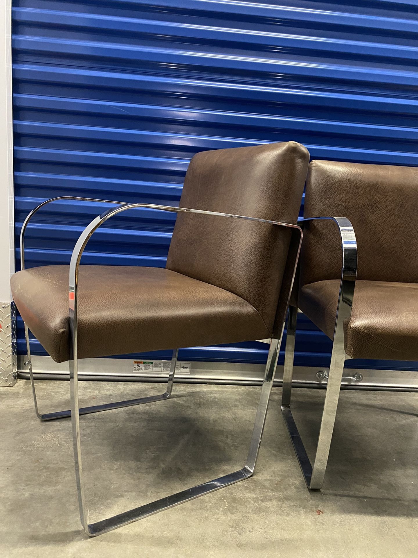 Brown Vinyl+chrome Chairs