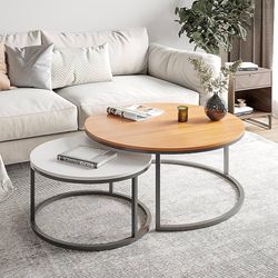 31.5" Dmodern Round Nesting Coffee tables - Modern Nesting Coffee Tables  (set of 2)