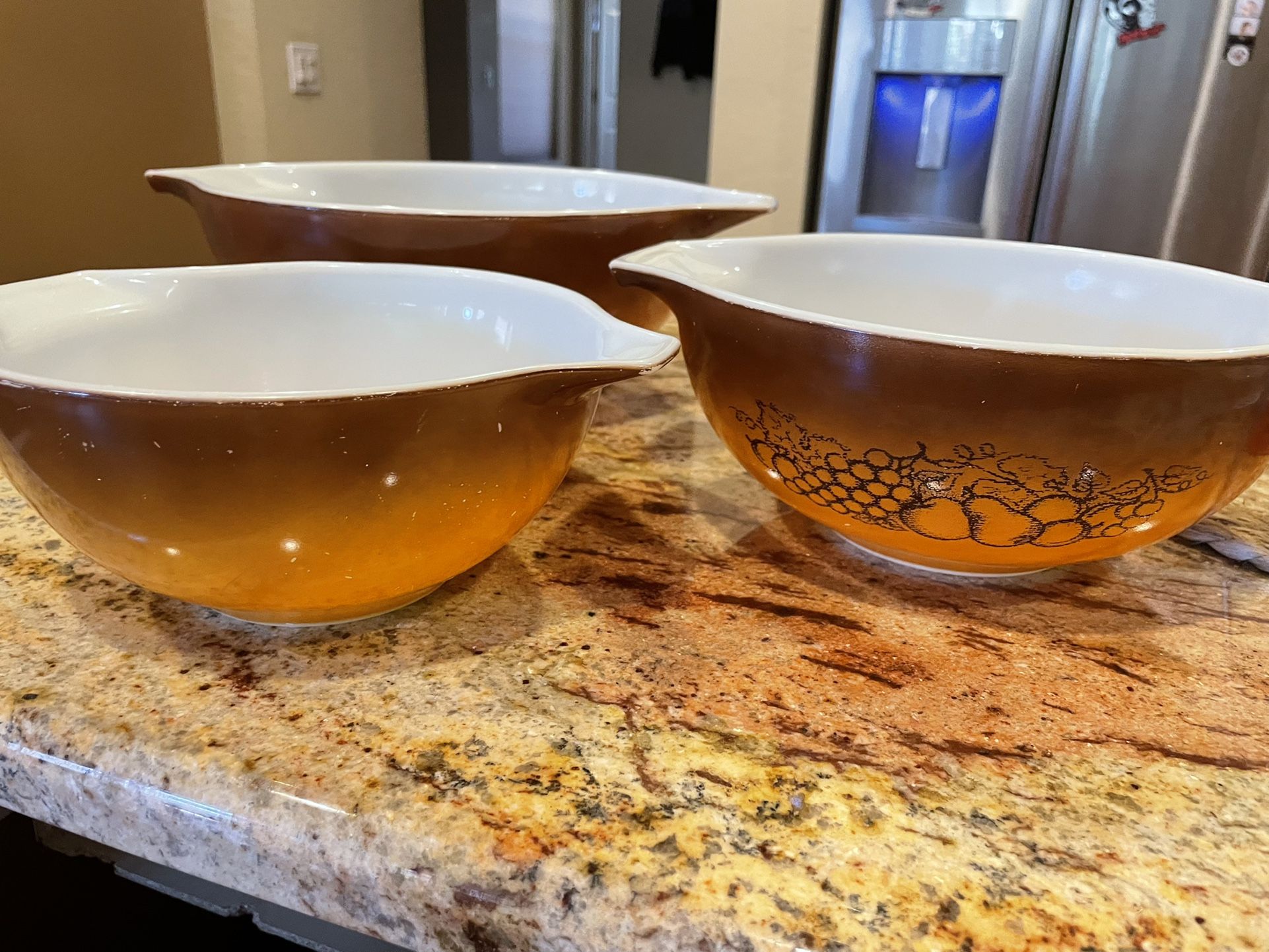 Vintage Pyrex Old Orchard Mixing Bowls
