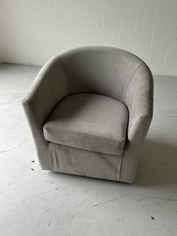 Suede Swivel Chair, Bella Dove