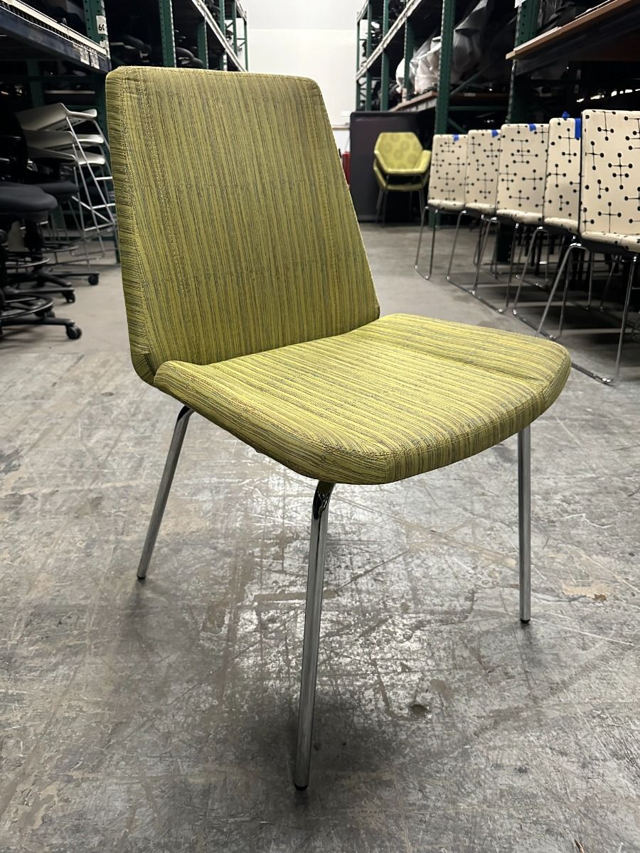 Keilhauer Cahoots Armless Side Chair (Green/Chrome)