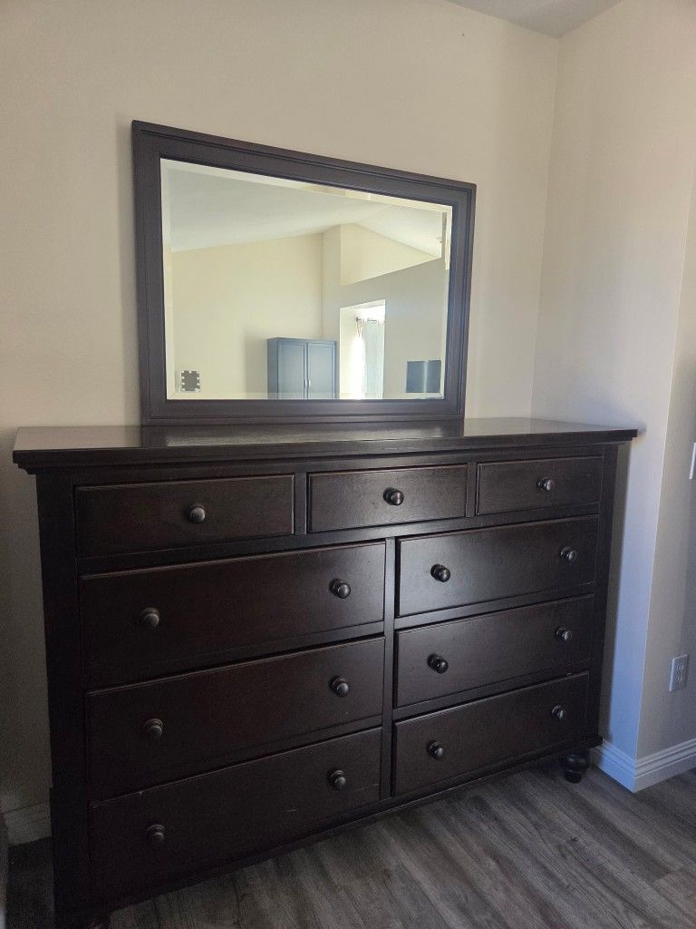9 Door Dresser With A Night Stand.