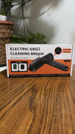 Electric Grill Cleaning Brush - Cordless BBQ Scrubber with LED Light